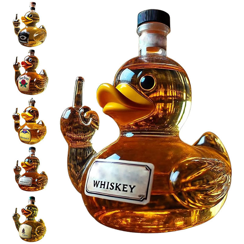 10 Oz Middle Finger Duck Bottle Funny Whiskey Decanter. Great Prank Decoration For Bar Office Or Home