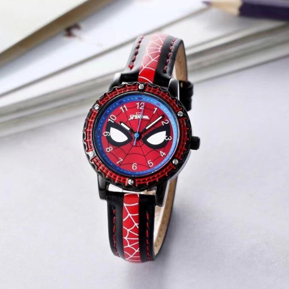 Children Spiderman Quartz Watch Luminous Pointer Boy's Wristwatch