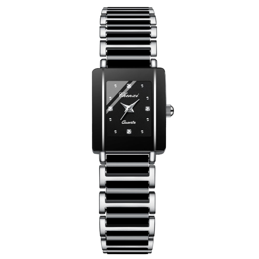 Square Couple Watch For Women And Men Ceramic Quartz