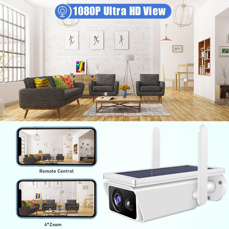 Solar Powered Wireless Security Camera With Motion Detection And Night Vision