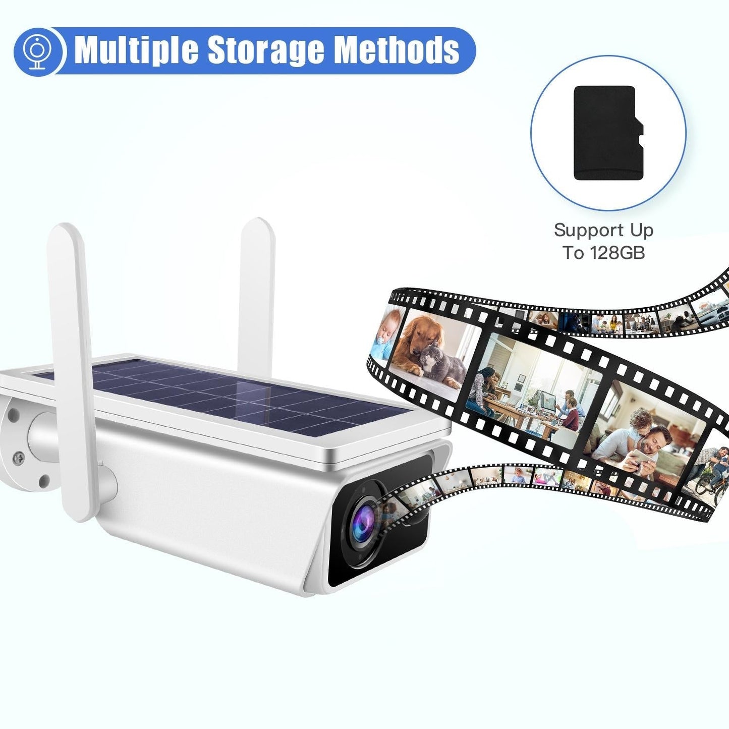 Solar Powered 1080P Wireless Security Camera With Night Vision And Two Way Audio