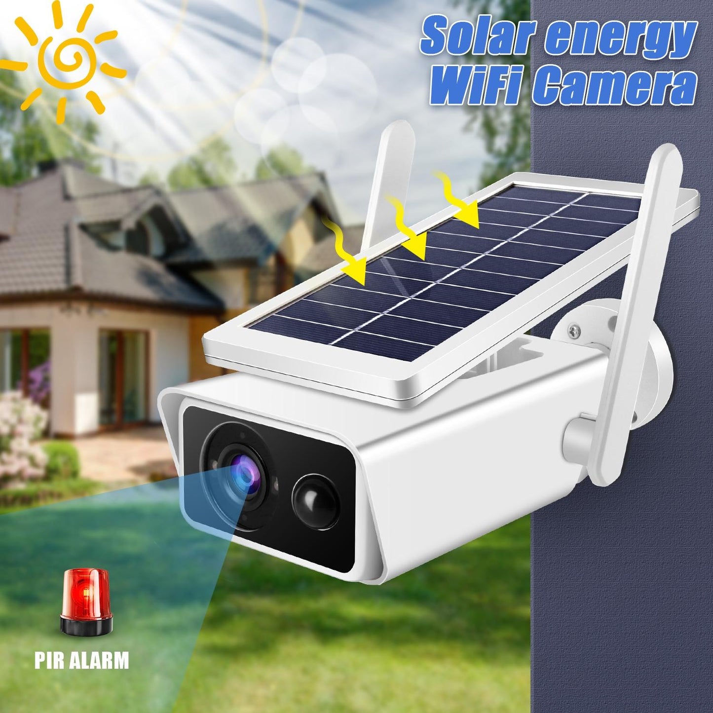 Solar Powered 1080P Wireless Security Camera With Night Vision And Two Way Audio