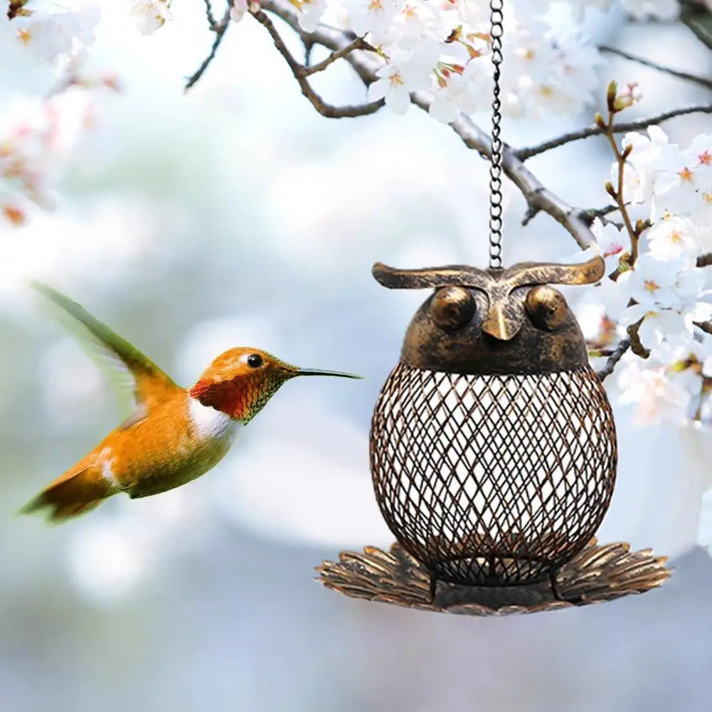 Bird Feeder Outdoor Metal Automatic Feeding Tool Multiple Hole Dispenser Holder