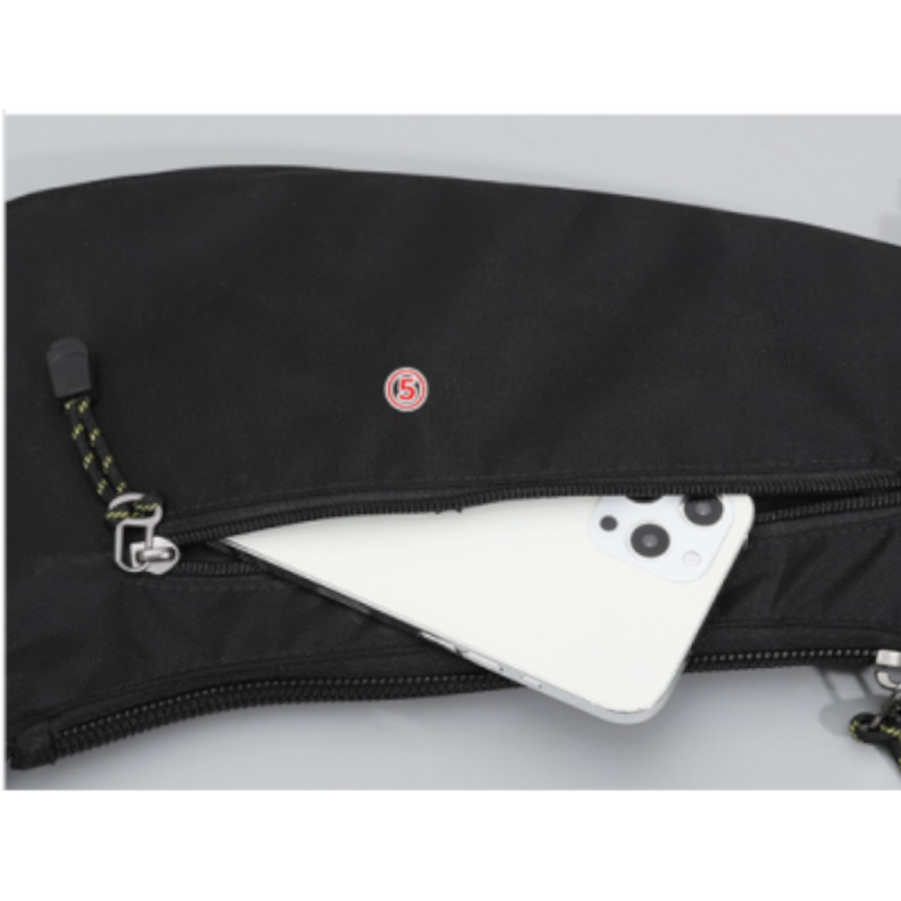 Black And Blue Men's Vintage Chest Bag Multi Functional Waterproof Crossbody Sling For Outdoor Sports