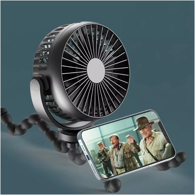 Black Mini Little One Stroller Fan With Flexible Tripod