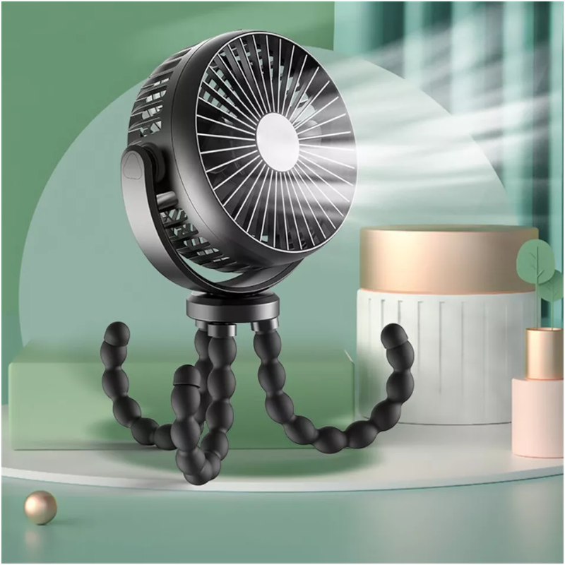 Black Mini Little One Stroller Fan With Flexible Tripod