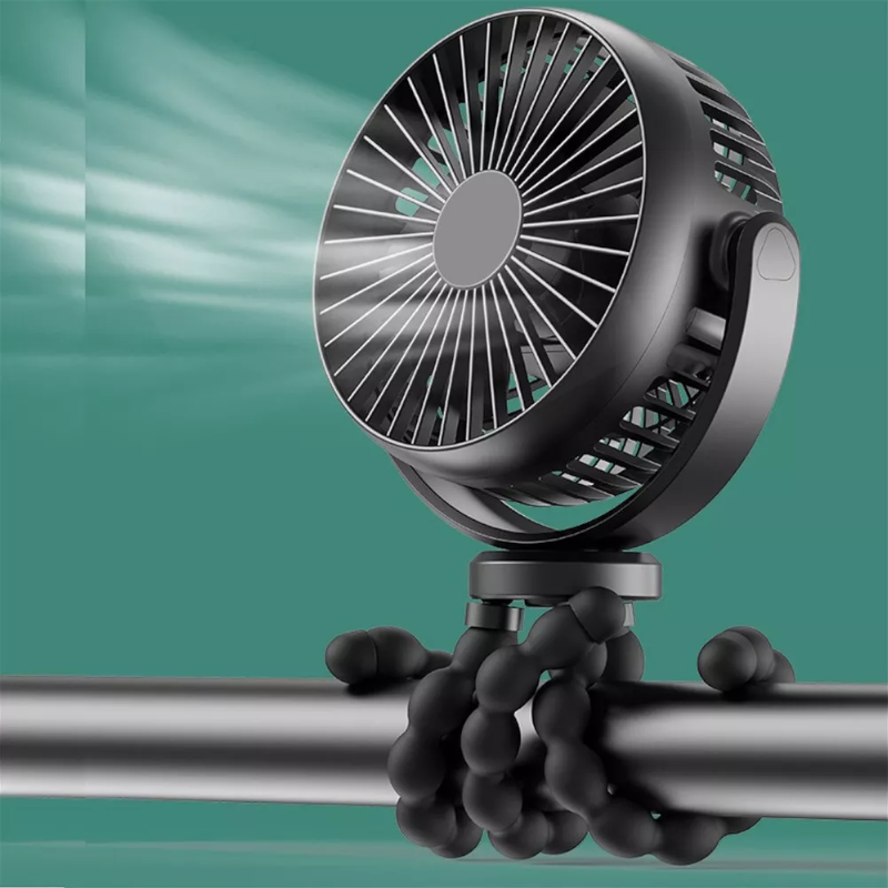 Black Mini Little One Stroller Fan With Flexible Tripod