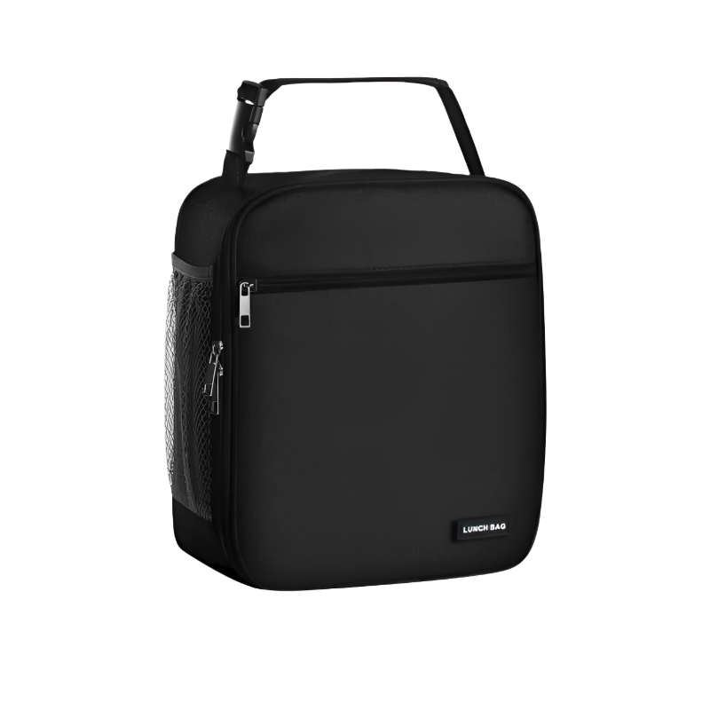 Black Set Of 2 Handheld Insulated Lunch Bags For Food Storage