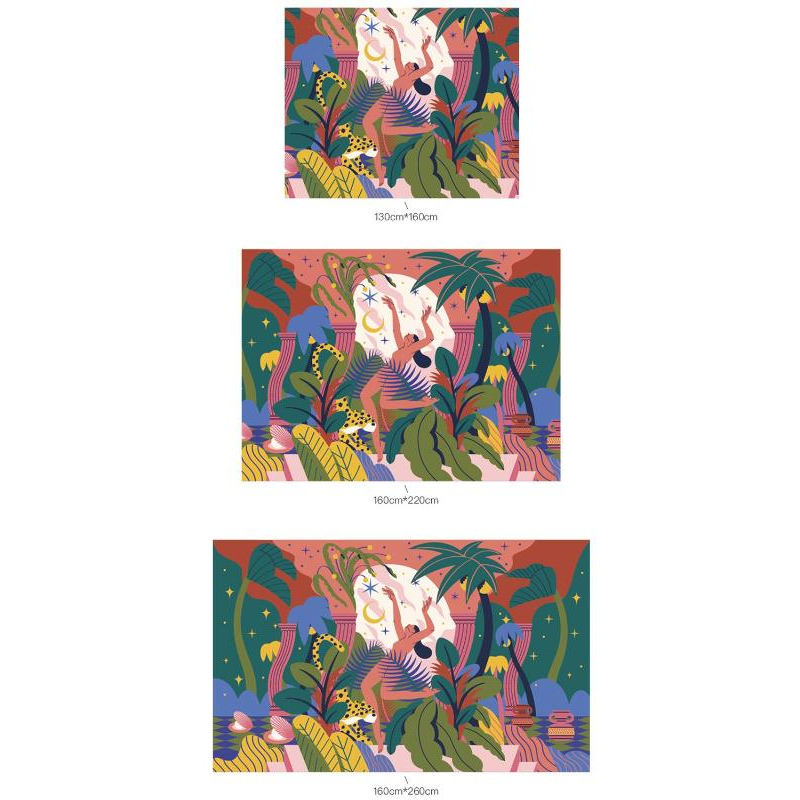 Blue Blanket Multi Function Forest Dancer Throw Two Sides Sofa Covers 130 By 160 Centimetre