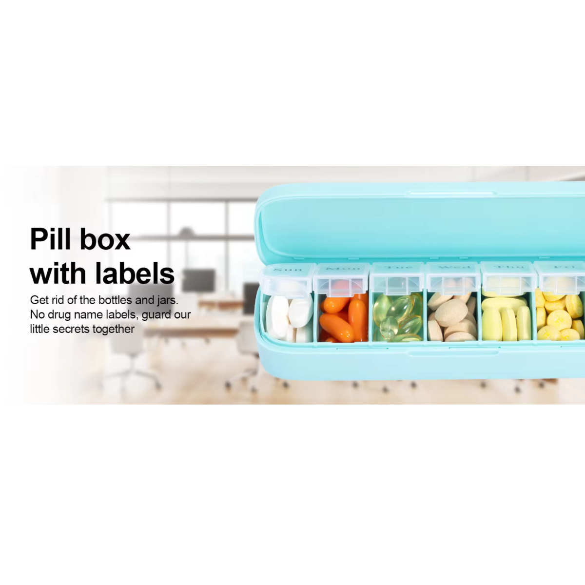Bluetooth Smart Electronic Pill Case With Timer Clock 7 Day Portable Dispenser Box