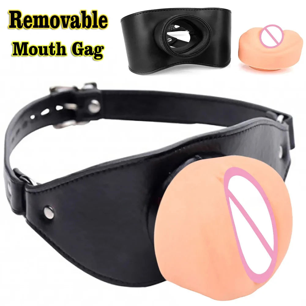 Bondage Belt Latex Mouth Gag Plug Oral Restraint Realistic Dildo Flexible Sizes Bdsm Adult Sex Flirt Love Slave Balls To