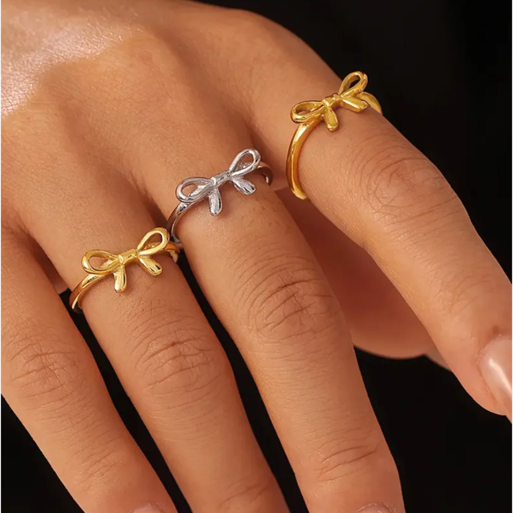 Bow Ring Stainless Steel In Style Jewelry