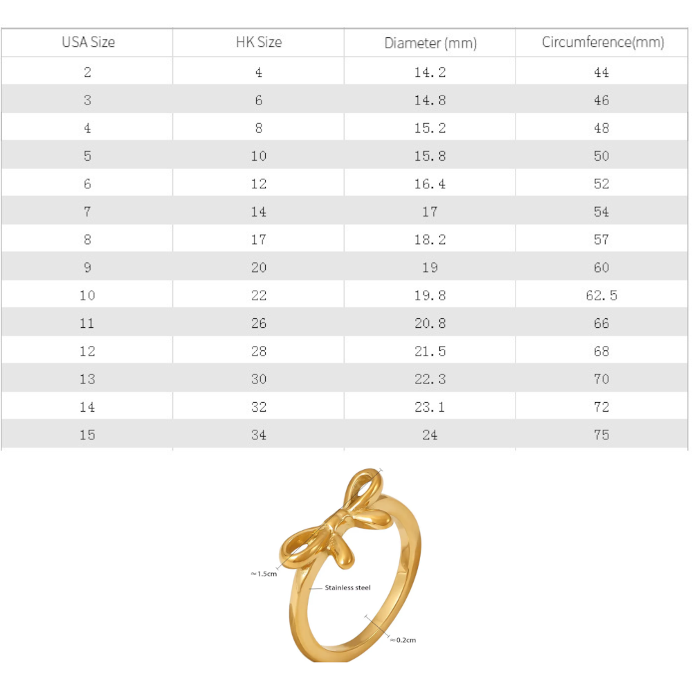 Bow Ring Stainless Steel In Style Jewelry