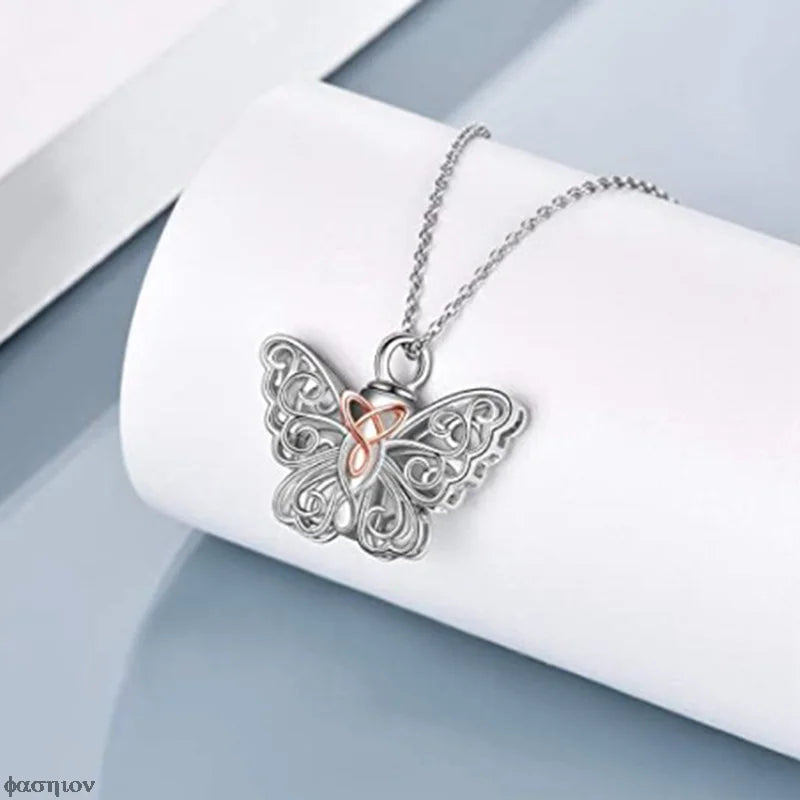 Butterfly Urn Necklace For Ashes Pendant Pets Cremation Keepsake Jewelry