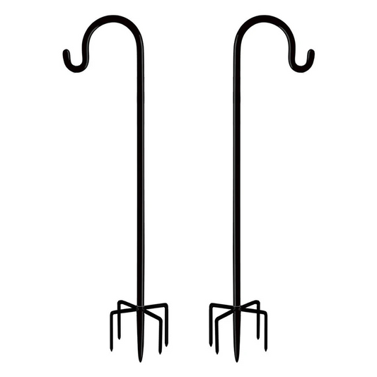 2Pcs Bird Feeder Hooks Stand Metal Lamp Lantern Holders Decoration Garden Plant Flower Basket Hangers