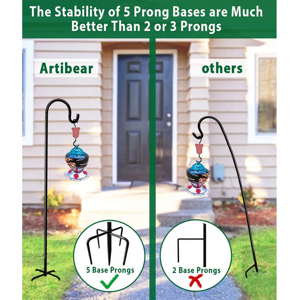 2Pcs Bird Feeder Hooks Stand Metal Lamp Lantern Holders Decoration Garden Plant Flower Basket Hangers