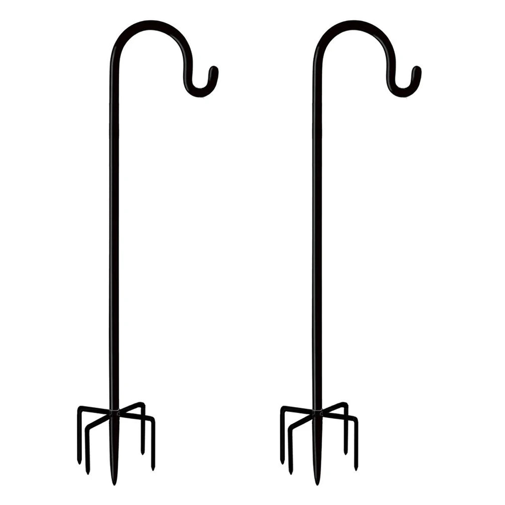 2Pcs Bird Feeder Hooks Stand Metal Lamp Lantern Holders Decoration Garden Plant Flower Basket Hangers