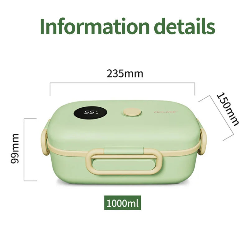 New Smart Lcd Temperature Digital Display Insulated Lunch Box Portable Electric Suitable For Outdoor Travel