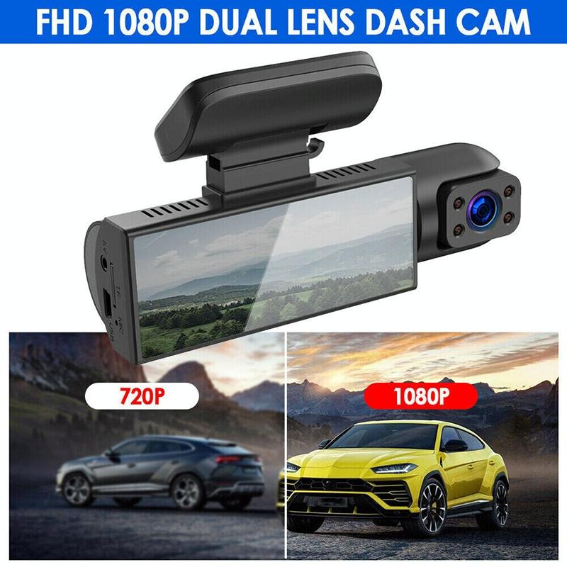 3.16 Inch 1080P Hd Night Vision Front And Inside Dual Lenses Driving Recorder
