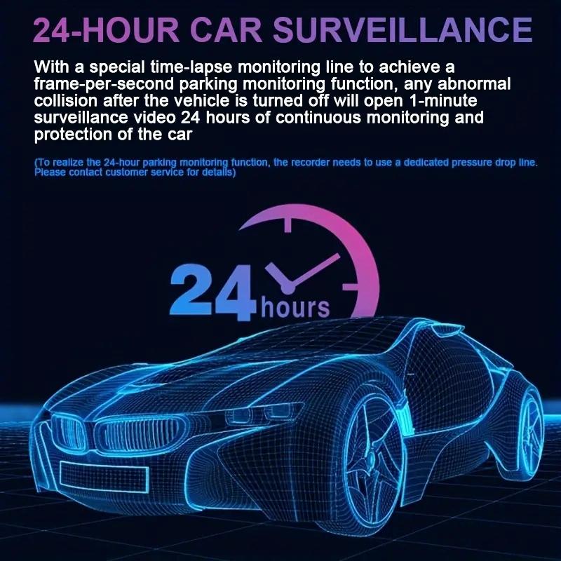 3.16 Inch 1080P Hd Night Vision Front And Inside Dual Lenses Driving Recorder