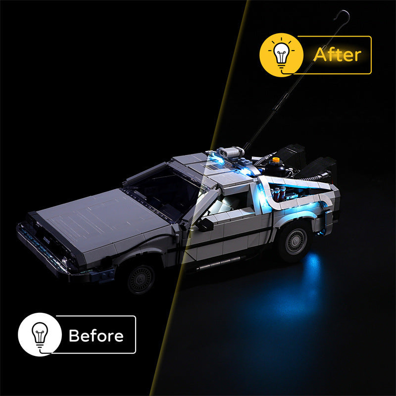 Compatible With Lego 10300 Back To The Future Time Machine Led Lighting Mechanical Assembly Building Blocks Toy Models