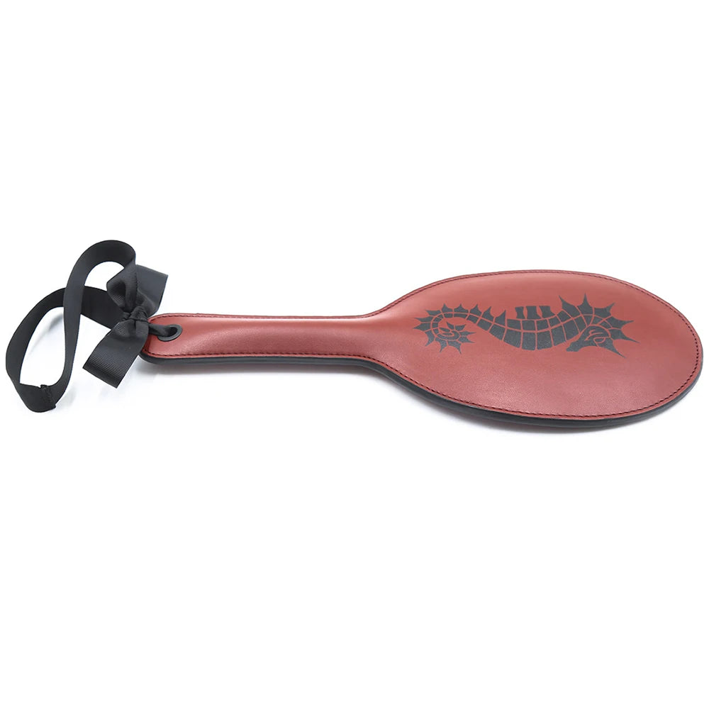 2023 New 38.5Cm Brown Premium Pu Leather Equestrian Bat Horsewhips Equestrianism Ellipse Paddle