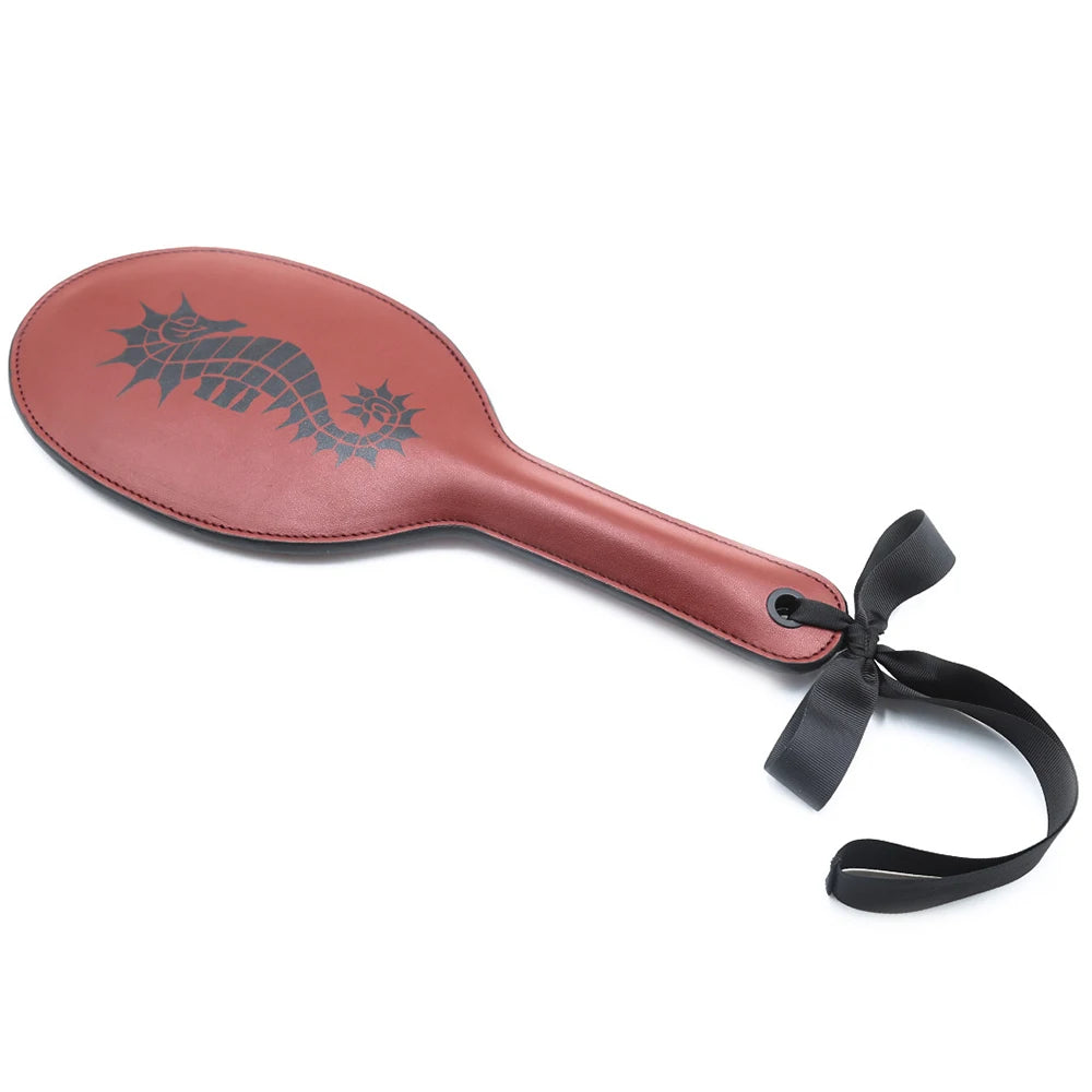 2023 New 38.5Cm Brown Premium Pu Leather Equestrian Bat Horsewhips Equestrianism Ellipse Paddle