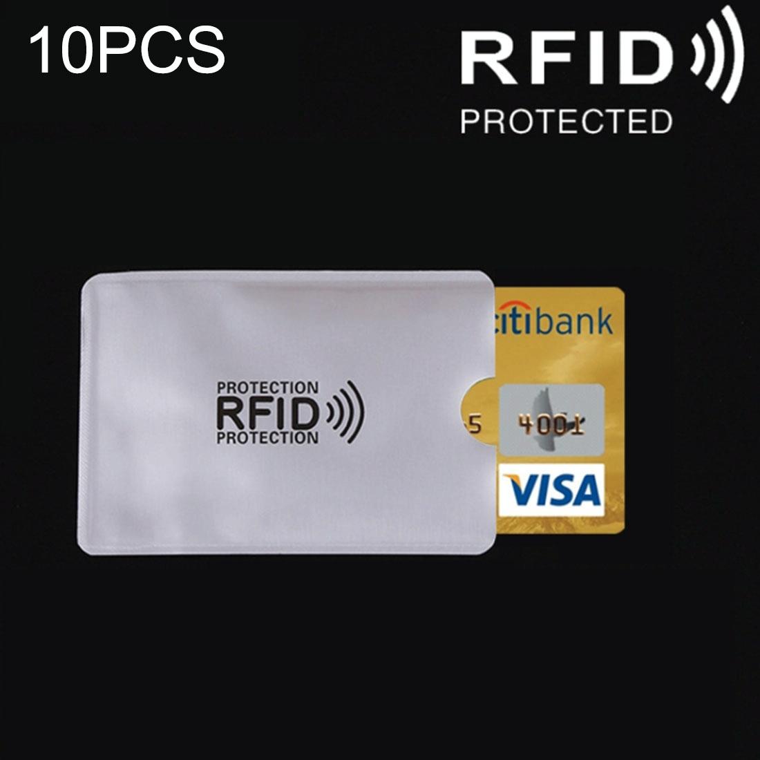 Pack Of 10 Rfid Blocking Aluminum Foil Card Holders 9.1 X 6.3 Cm