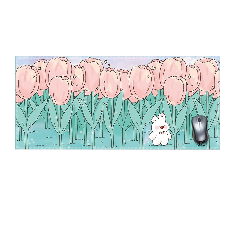 Floral Large Mousepad Kawaii Desk Pad Home Office