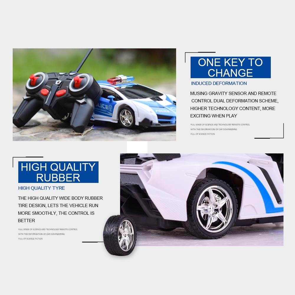 Remote Control Police Car Four Channels Deformable Toy Vehicle For Children