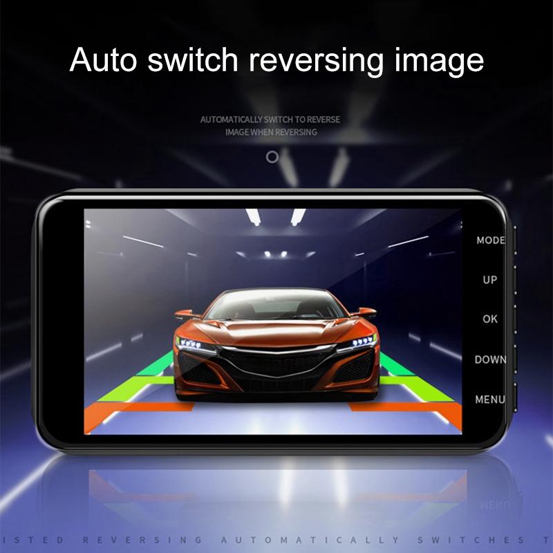1080P Dual Recording Car Dvr With Four Inch Touch Screen And Parking Monitoring