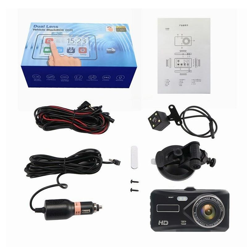 4 Inch Front And Rear Dual Recording Hd 1080P Night Vision Driving Recorder