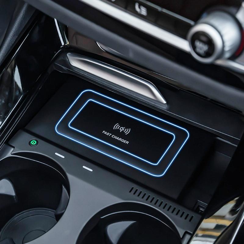 Car Qi Standard Wireless Charger 10W Quick Charging For Bmw M5 2018 2021