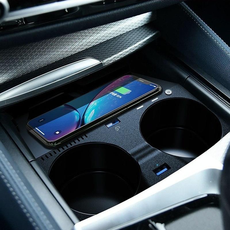 Car Qi Standard Wireless Charger 10W Quick Charging For Bmw M5 2018 2021
