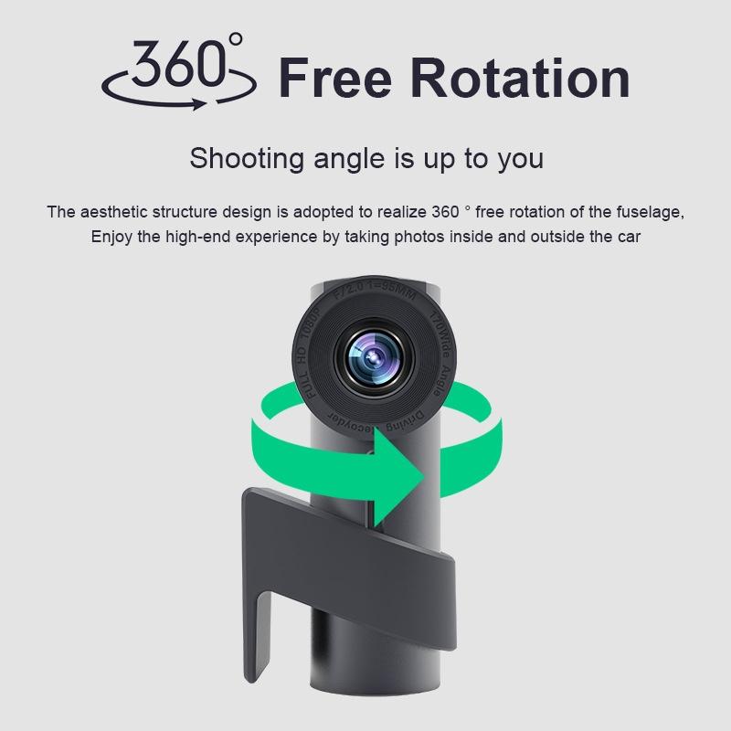 Ar Wifi Dual Camera Hidden 360-Degree Rotation Car Driving Recorder