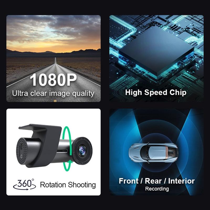 Ar Wifi Dual Camera Hidden 360-Degree Rotation Car Driving Recorder