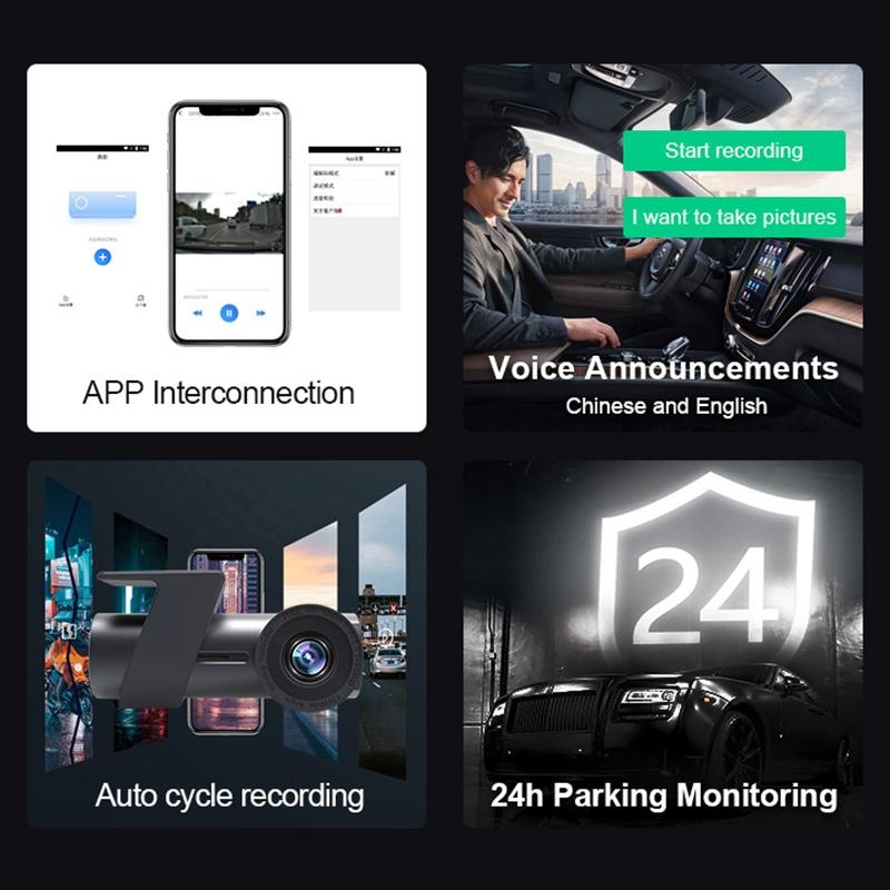 Ar Wifi Dual Camera Hidden 360 Degree Rotation Car Driving Recorder
