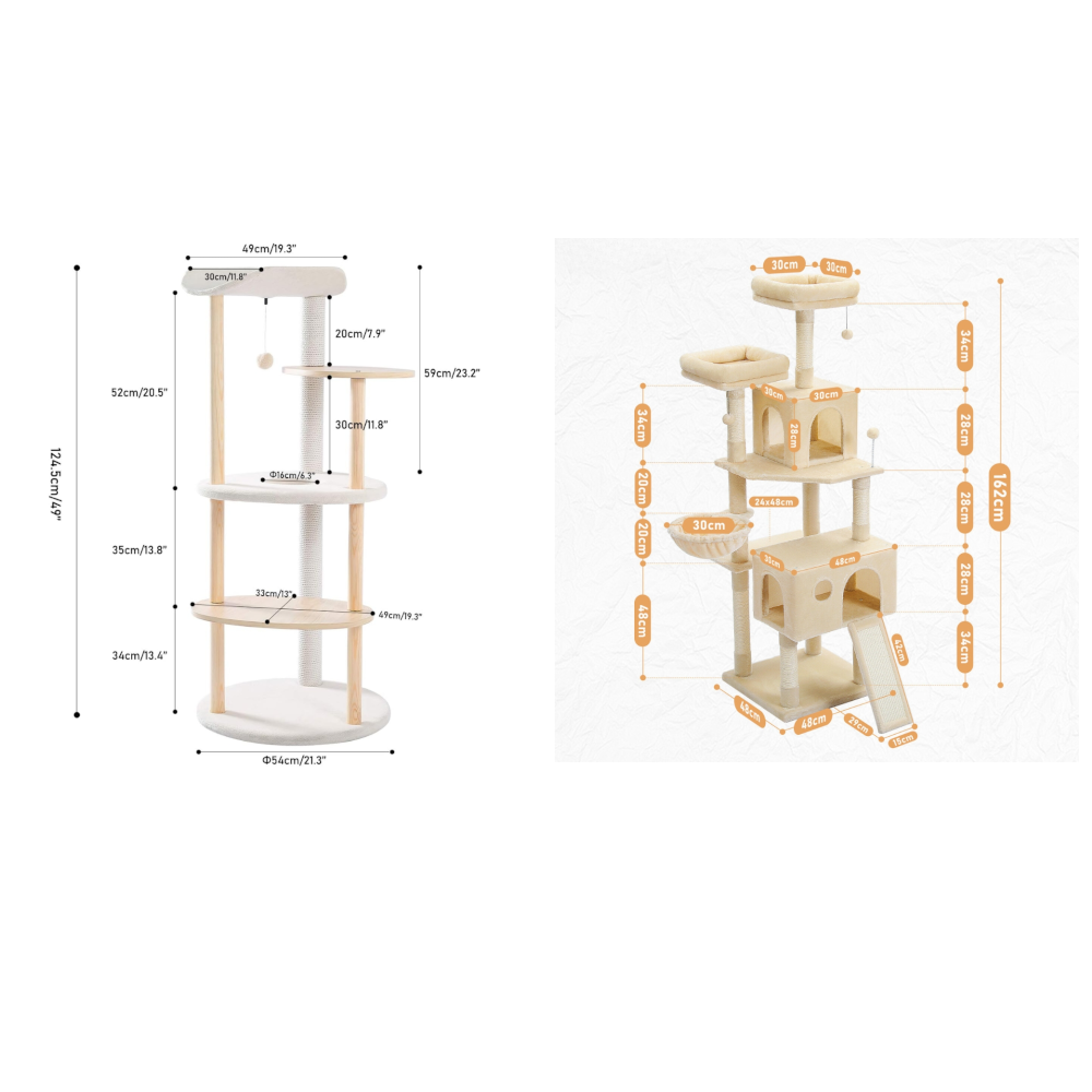 Cat Tree House Plush Condo Scratching Posts For Kitten Climbing Toy Activity