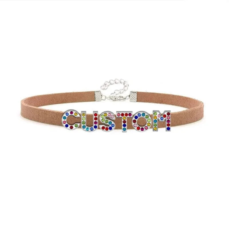 1 Sets of Veile Studios Colorful Letters Daddys Girl Choker Necklace Custom Collar Fashion Jewellery