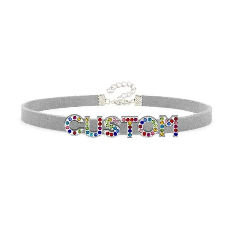 1 Sets of Veile Studios Colorful Letters Daddys Girl Choker Necklace Custom Collar Fashion Jewellery