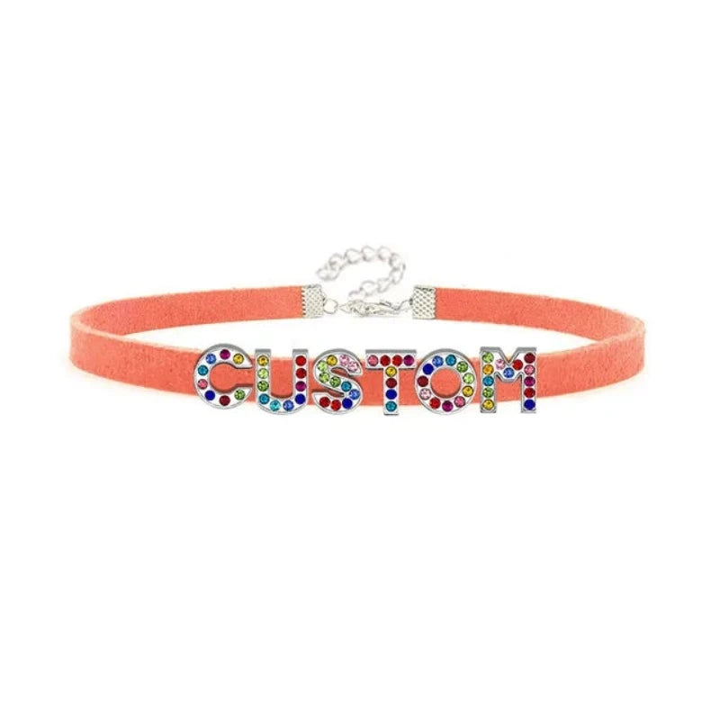 1 Sets of Veile Studios Colorful Letters Daddys Girl Choker Necklace Custom Collar Fashion Jewellery