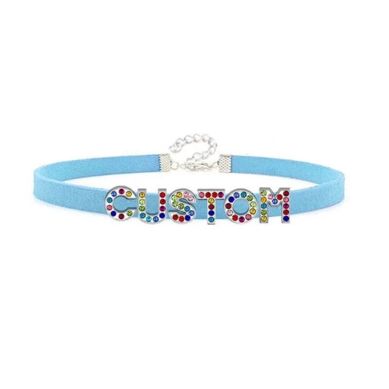 1 Sets of Veile Studios Colorful Letters Daddys Girl Choker Necklace Custom Collar Fashion Jewellery