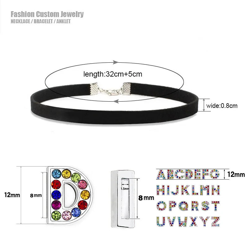 1 Sets of Veile Studios Colorful Letters Daddys Girl Choker Necklace Custom Collar Fashion Jewellery