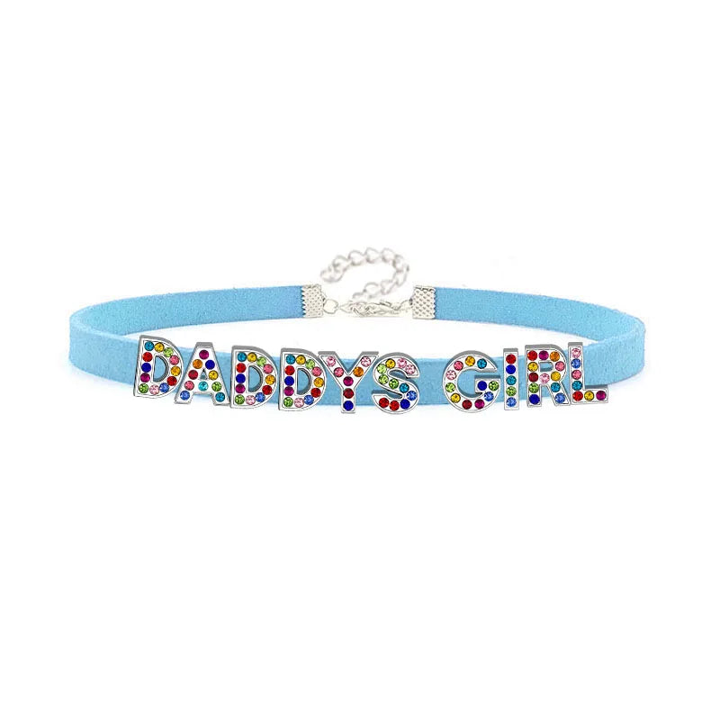 1 Sets of Veile Studios Colorful Letters Daddys Girl Choker Necklace Custom Collar Fashion Jewellery