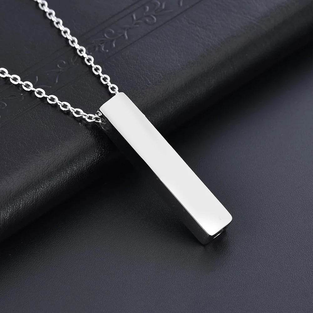 Cremation Jewelry Urn Necklace For Ashes Bar Butterfly Pendant Stainless Steel Locket