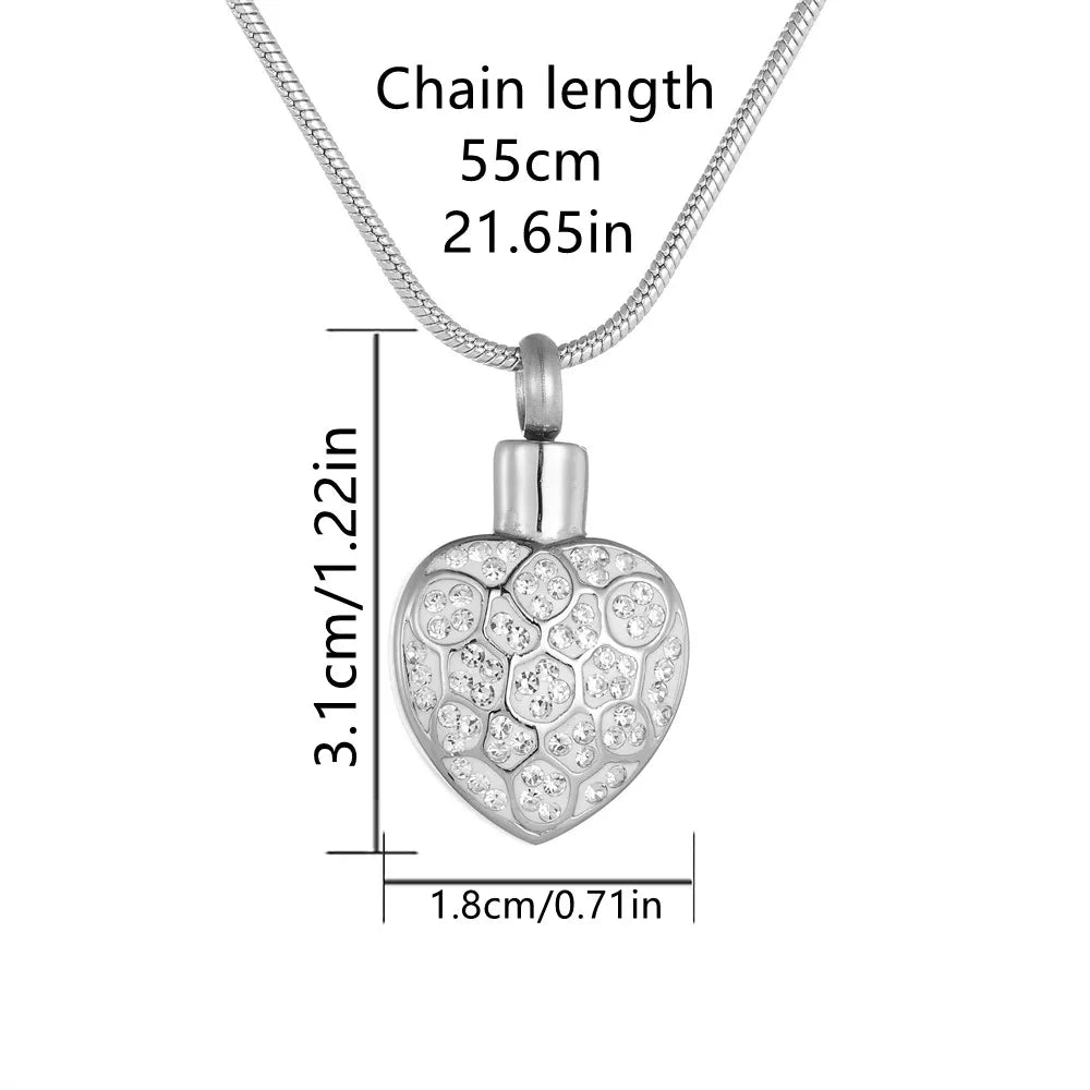 Cremation Necklace For Ashes Stainless Steel Pendant Holder Memorial Jewelry