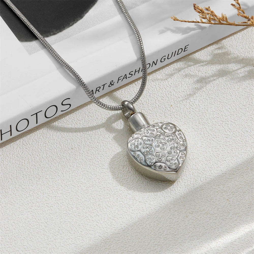 Cremation Necklace For Ashes Stainless Steel Pendant Holder Memorial Jewelry