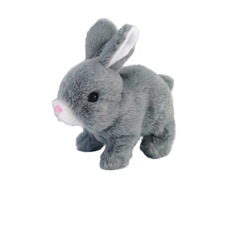 2025 Upgraded Interactive Bunny Toy. Hops Walks Talks Shakes Ears. Plush Gift For Kids (Grey).