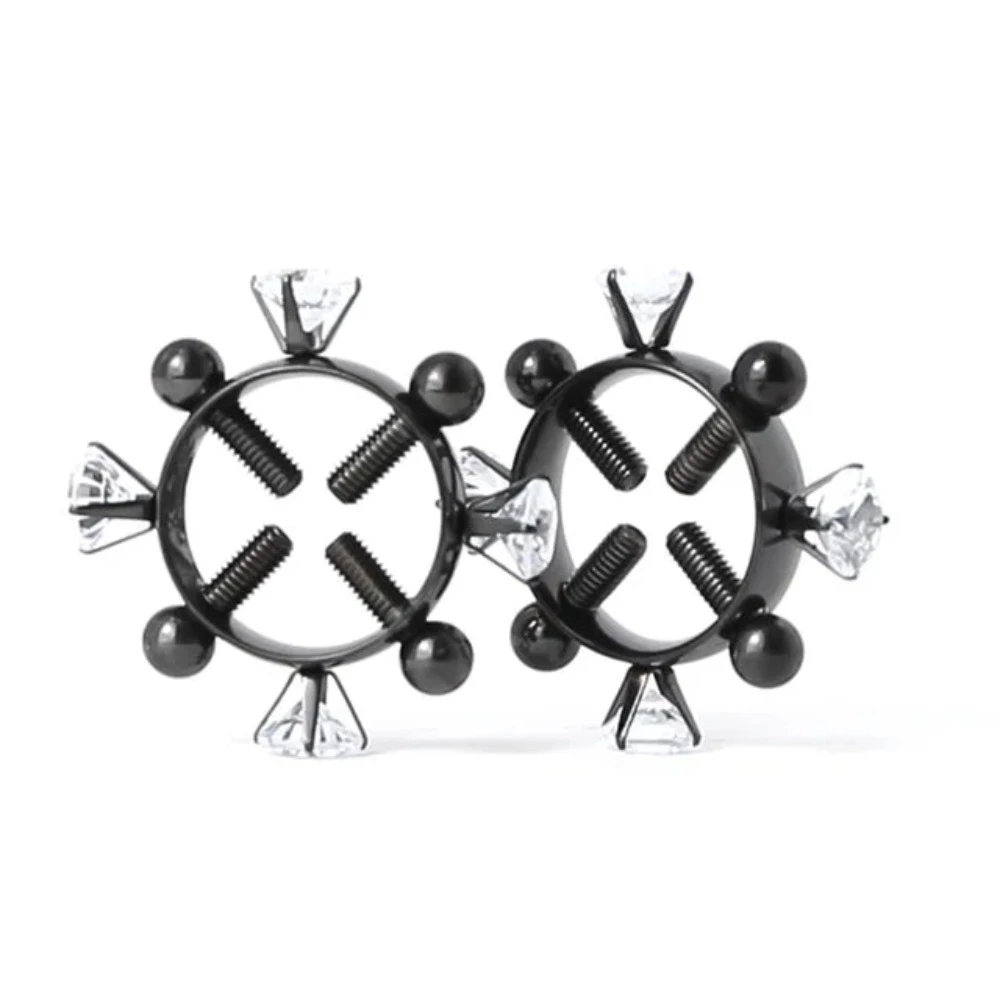 Bdsm 2Pcs Nipple Clamps Stainless Steel Crystal Ring Breast Clips Stimulator Erotic Sm Toys For Women 5 Colors Choose