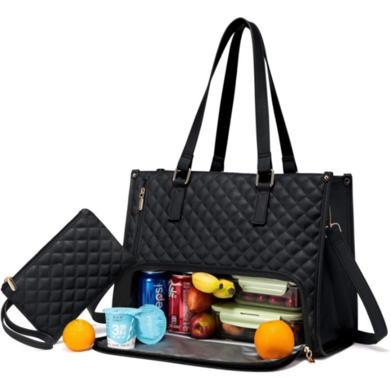 2 In 1 Travel Tote: Laptop & Insulated Lunch Bag. Ideal For Business Work Nursing Office College Casual Use